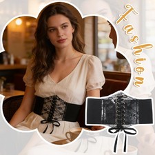 Womens Lace Elastic Waist Belt Adjustable Corset Vintage Evening Party Accessory