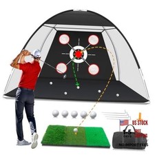 Golf Net with Practice Mat,Golf Hitting Aid Nets 10x7FT for Backyard 10 10FT