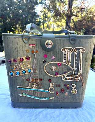 Signed Artisan 1950s Structured Handbag Mid-Century Vintage Purse