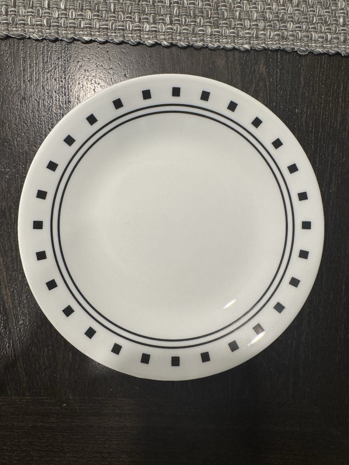 Corelle 12-Piece Black and White City Block 6.75 inch Bread and Dessert Plates Set