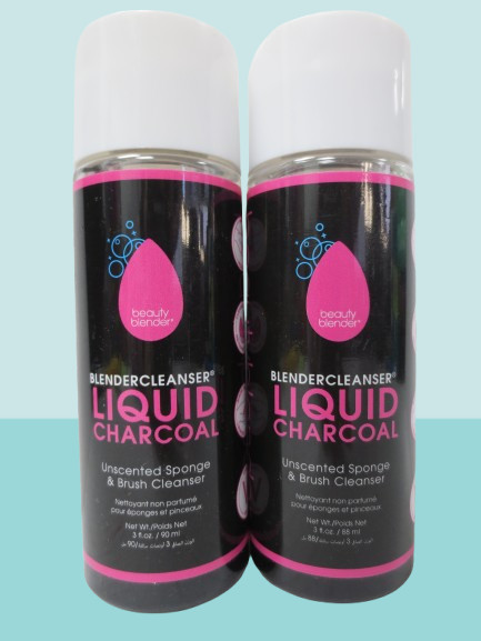 BEAUTY BLENDER LIQUID CHARCOAL UNSCENTED SPONGE & BRUSH CLEANSER 3 OZ LOT OF 2