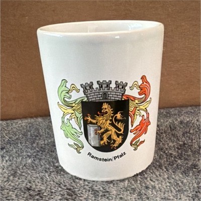 Ramstein Pfalz Coat of Arms White Multicolor Painted Ceramic Coffee Mug Heraldic