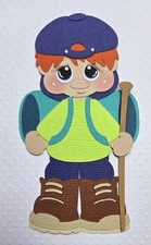 Hiking Boy Red Hair. Scrapbook, Card Making Paper Piecing