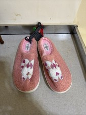 ALL SIZES 8 Women s Pink Candy Cane Holiday Slippers with Embroidered Accents