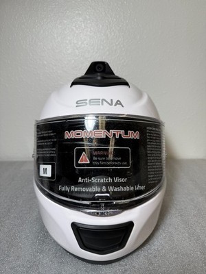 Sena Momentum Pro Motorcycle Helmet Glossy White with Bluetooth