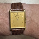 Vintage Seiko Quartz Watch Mens 24mm Gold Dial Gold Tone 5Y30-5069 New Battery