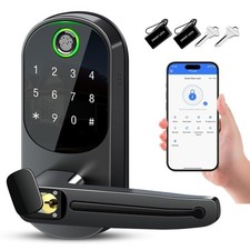 Smart Lock with Handle,Fingerprint Keyless Entry Door Lock,App Control,Keypad...