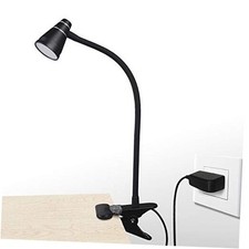 LED Clip Desk Lamp, Headboard Light with Strong Clamp, Bed Reading Light Black