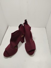 Women Heel Boties shoes Report Burgundy color cloth 4" high heal
