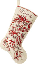 Felt Applique 18" Stocking Making Kit, Classic Christmas, Perfect for DIY Art...