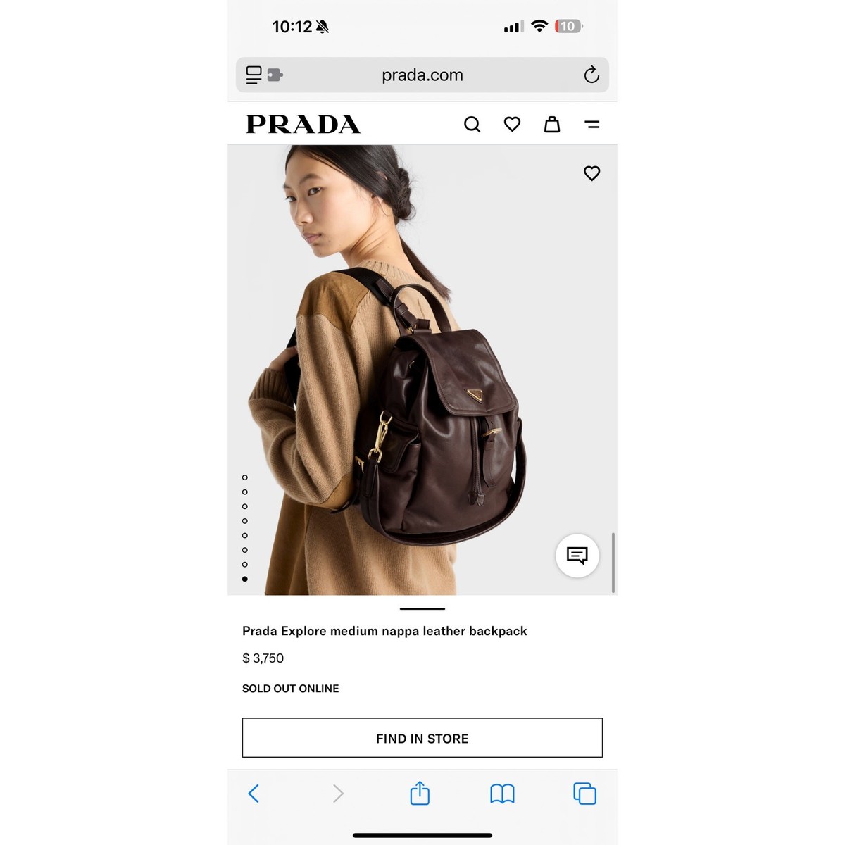 Prada Explore Medium Lambskin Nappa Leather Backpack NWT retail