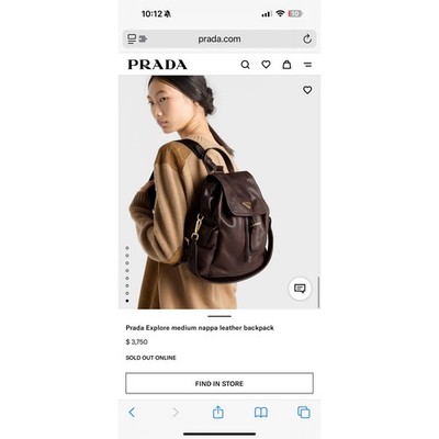 Prada Explore Medium Lambskin Nappa Leather Backpack NWT retail