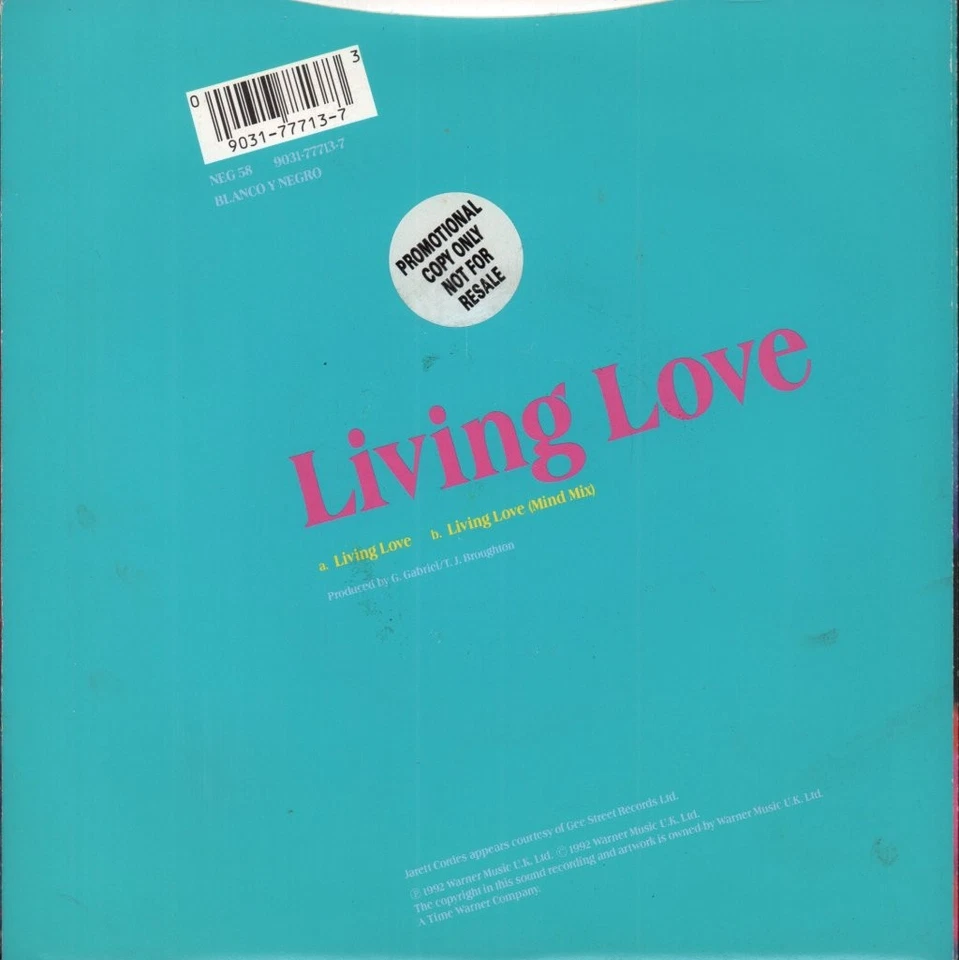 Colour of Love Living Love 7" vinyl UK Blanco Y Negro 1992 pic sleeve has promo - Image 2 of 3