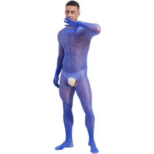 Para Hombres Mono Gimnasia Body Dedo Completo Bodystockings Brillante Ropa de dormir - Imagen 20 de 194