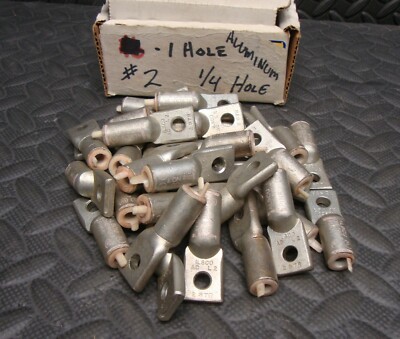32 Lot NEW Ilsco ACL-2 Aluminum Compression Lug 1/4'' Hole Die No 7 Pink AL or CU