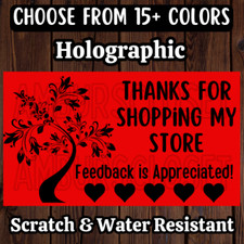 50 SMALL BUSINESS STICKERS 2.25" LABELS REVIEW THANK YOU SCRATCH RESISTANT