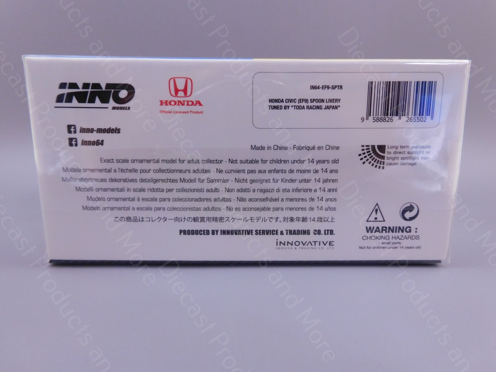 INNO64 HONDA CIVIC EF9 Spoon Sports Tuned by TODA Racing #IN64-EF9-SPTR 1:64