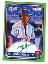 YOLFRAN CASTILLO 2024 ONYX VINTAGE EXTENDED BASEBALL ON CARD AUTO GREEN INK /50