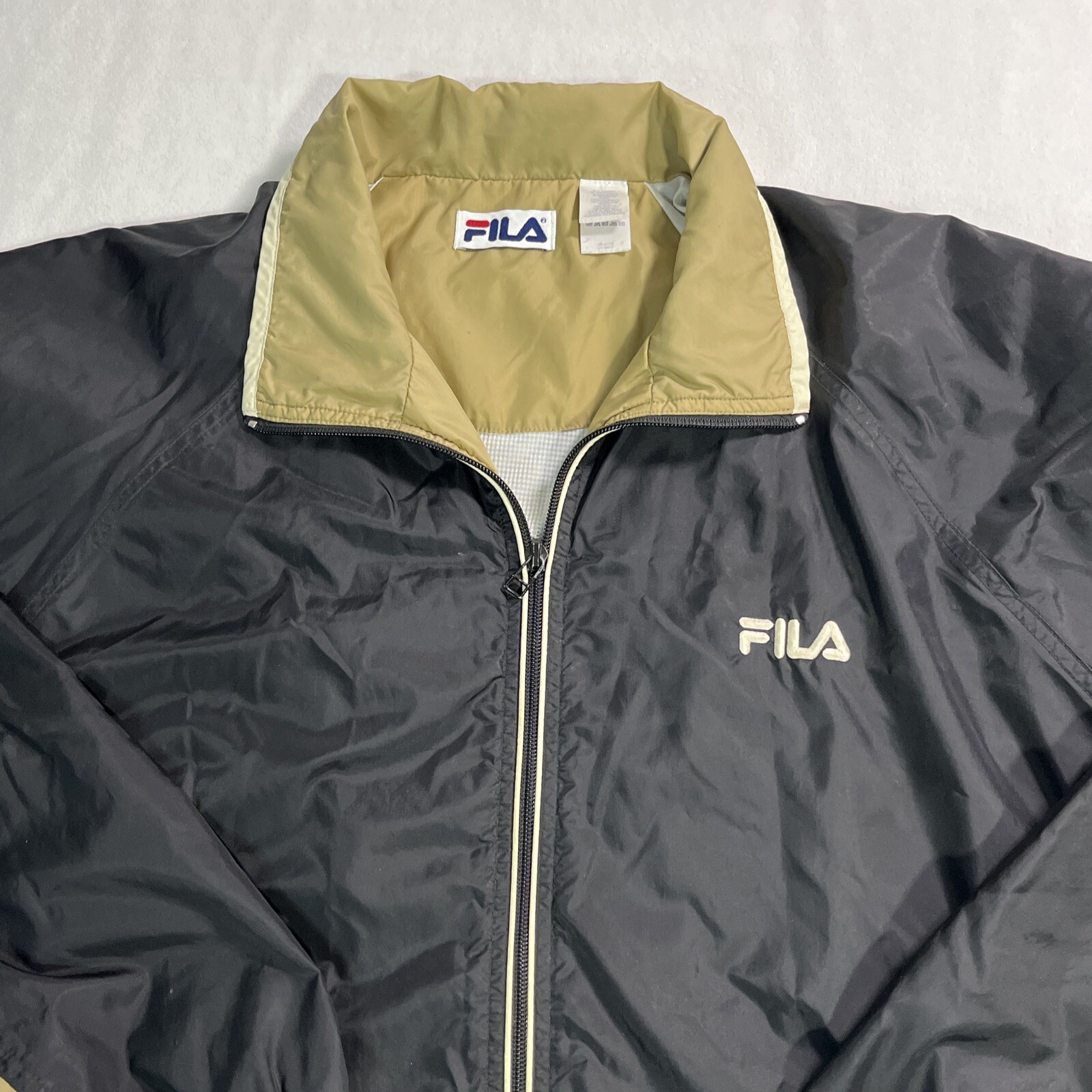 Giacca a vento FILA adulto X Large nero oro full zip retrò casual atletica