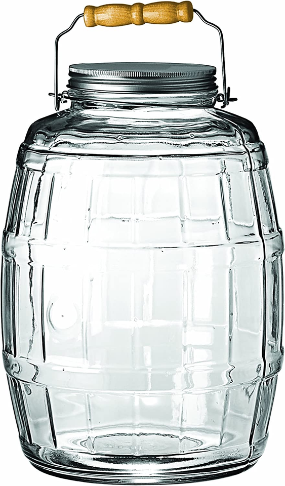 2.5Gallon Glass Barrel Jar with Lid, Brushed Aluminum, Set of 1 eBay