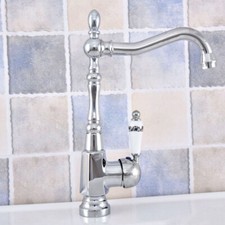 Polished Chrome Bathroom Kitchen Bar Vessel Sink Swivel Faucet Mixer Tap ssf639