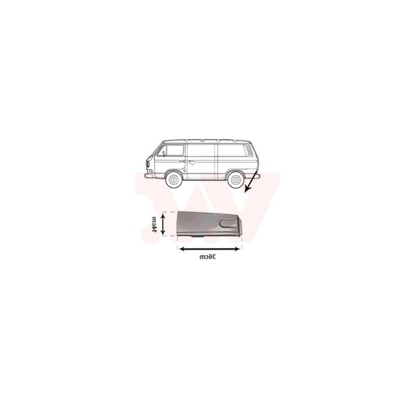 VAN Wezel Reparaturblech Seitenwand Hinten Rechts FüR VW Transporter III Bus-image