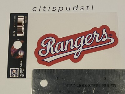 Texas Rangers 3.5” x 1.5” Retro Spirit Vinyl Die Cut Sticker WORLD ...