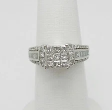 1.25CT NATURAL DIAMOND ANNIVERSARY ENGAGEMENT WEDDING BRIDAL RING 14K WHITE GOLD