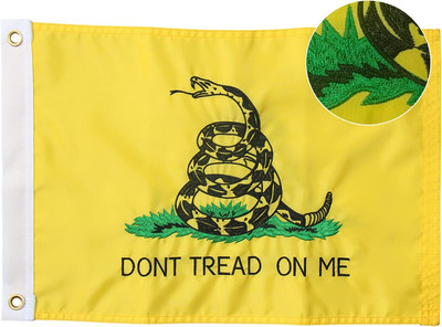 Dont Tread on Me Flag 12X18 Inches,Embroidered Gadsden Flags for Outdoor, Vivid 