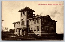 Tell City High School Tell City Indiana c1910 Postcard