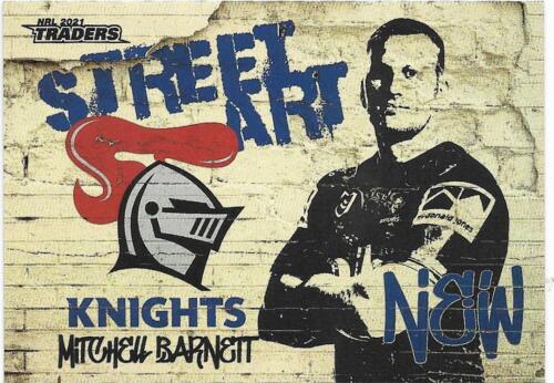 2021 Nrl Traders Street Art White (SAW08) Mitchell BARNETT Knights - Picture 1 of 1