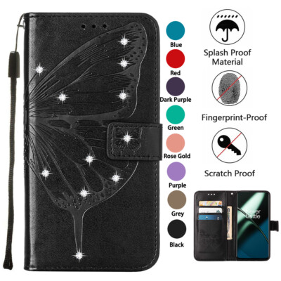 For OnePlus Nord N200 11R 10 Pro 9 Butterfly Flip Card Wallet Leather Case Cover