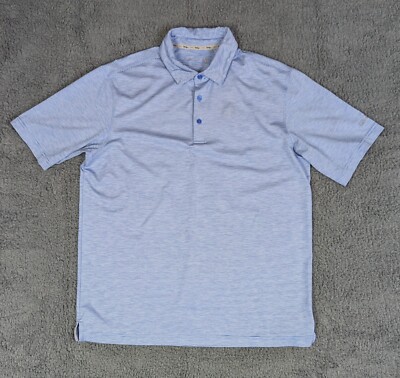 Walter Hagen 11 Majors Golf Polo Shirt Size Large Mens Blue Stripes Short  Sleeve