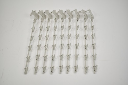 Merchandising Strip Hanging Clips 10 PC with Scan Plates - Beige Metal Finish