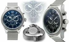 NEW Balmer 14037 Men's Swiss Chronograph Vanquish Luminious Rhonda Black Watch