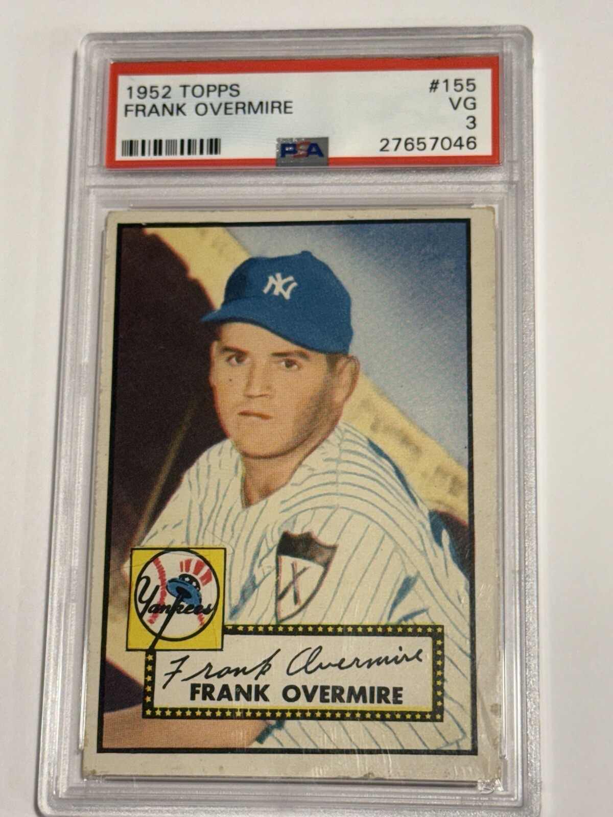 1952 Topps Frank Overmire PSA 3 #155