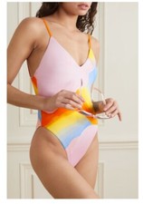 NWT 295 SZ M MARA HOFFMAN RAINBOW PINK CHRISHELL ONE PIECE