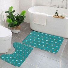 Miami Dolphins 2pieces Bathroom Rugs Fans Floor Mat Skid Resistance Soft