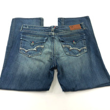 Big Star Pioneer Boot 38L (Fits 41W 32L) Men Mid Rise Denim Blue Jeans Distress