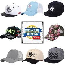 Flat Brim Baseball Cap Travel Street Hip-Hop Hat Work Hiking Trucker Snapback