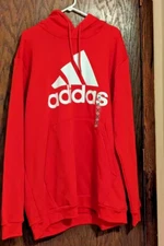 New Red ADIDAS HOODIE 32.5" LONG 58" TORSO 37" SLEEVE 2X Large Tall B854