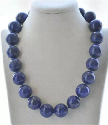 Riesige 20mm Natürliche Blaue Lapis Lazuli Runde Edelstein Halsketten 40-90cm - Bild 1 von 4