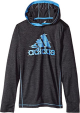 Adidas Boys Hoodie Pullover Grey Light Blue Size 4 New