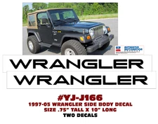 QJ-J166 JEEP 1997-2005 WRANGLER - FENDER NAME DECAL SET - LICENSED