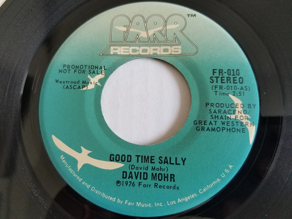 DAVID MOHR - Good time Sally 1976 AOR POP SSW 7" Mono / Stereo Promo (NM-) Foto 2 de 2