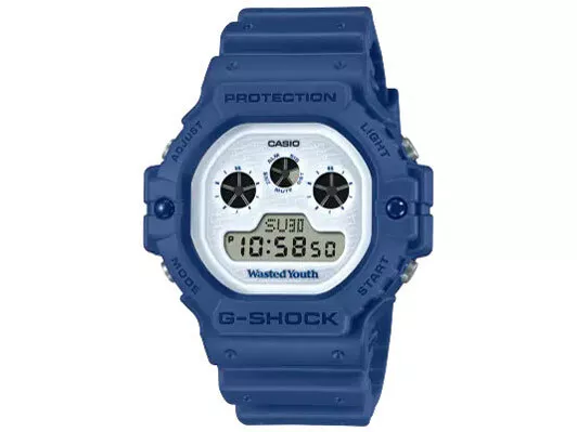 Wasted Youth x G-SHOCK Collaboration Model DW-5900WY-2JR Blue Can-shaped  case