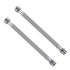 2pcs 3/8 Inch Flexible Pipe Metal Hoses for Water Systems in Kitchens and Baths