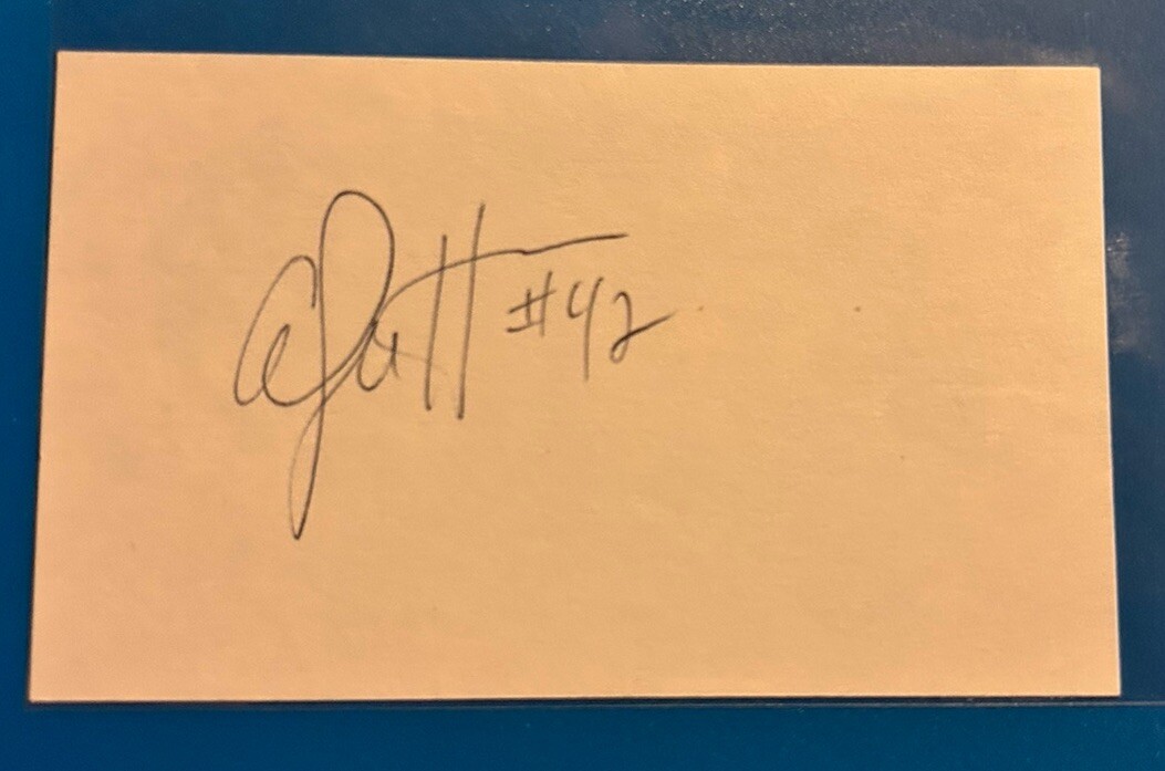 Andy Sutton Hand Signed Auto Autograph Index Card Sharks Thrashers Islanders OTT