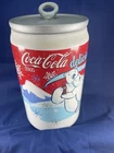 Vtg Coca-Cola Polar Bears Pop Can Shaped Ceramic Cookie Jar Coke Christmas 2005