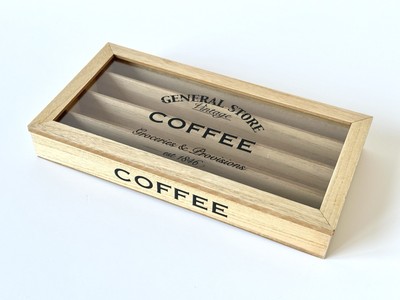 Kaffeepad Aufbewahrungsbox, Holz Kaffeepads Box, Nespresso Pods Halter, Kaffee 